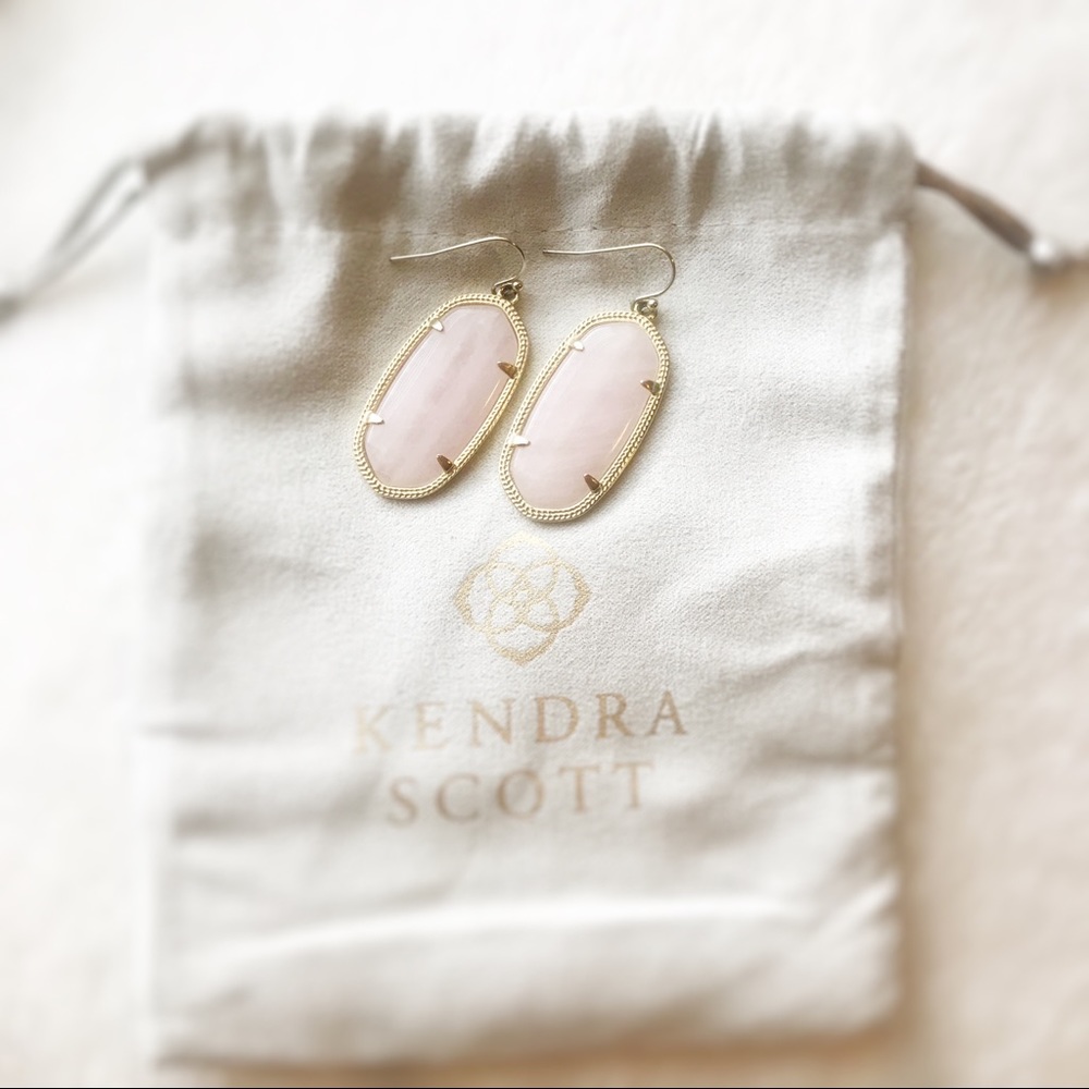 Kendra Scott Light Pink Jade Elle Earrings